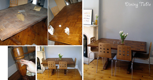 dining table before and after