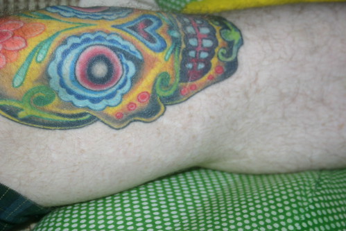 colorful skull tattoos