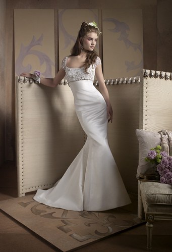 A Sexy Slender Bridal Wearing A Nice-looking Wedding Dress