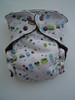 SPOTS AND DOTS! Medium-Long Dotty Owl Fitted Diaper <br> with Flap-style Quick Dry Soaker