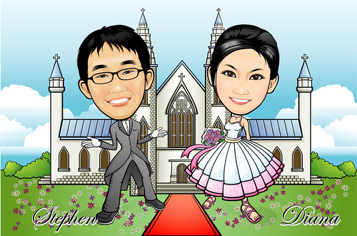 Q-Digital Couple Caricatures - Western Wedding A5 (revised 3)