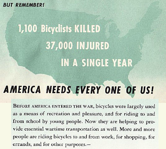 World War 2 bike safety pamphlet - text transcribed below the image.