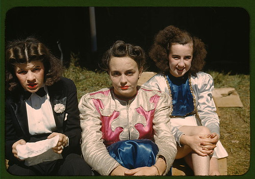 "Backstage" at the "girlie" show at the Vermont state fair, Rutland (LOC)
