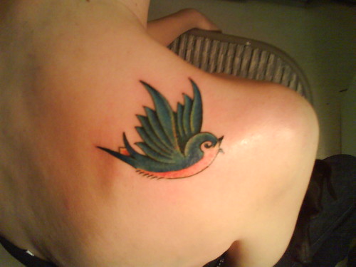 bluebird tattoo. 5 photos