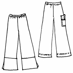 Wide-legged trousers