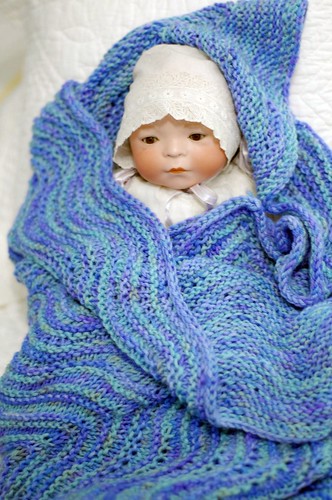Rippled Baby Blanket - modeled