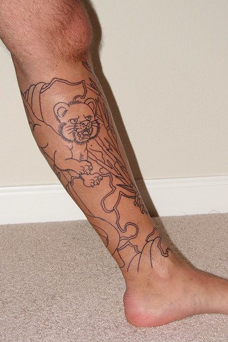 Tiger Cub Tattoo - Right Side of Leg