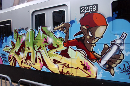 graffiti on train by ~R!$E~.