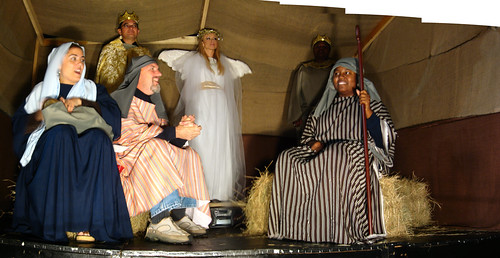 Nativity scene outside a church in Tampa, Florida, USA