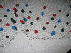 Detail of the chenille veil dots