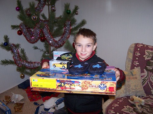 Maxime with his Christmas / New Year's gifts