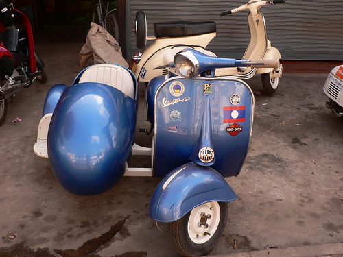 Vespa with sidecar, Vientiane