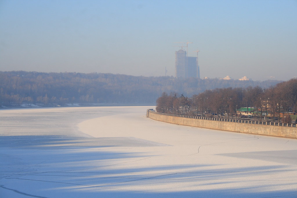 : Moscow river under ice.