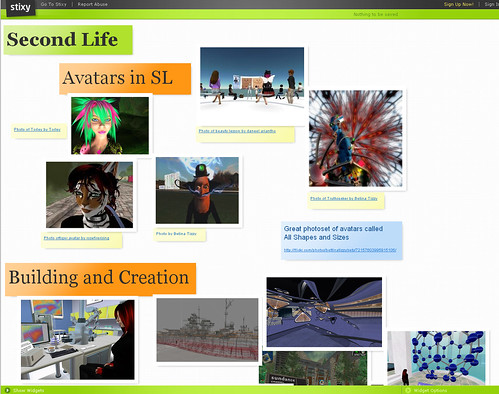 Second Life Presentation Using Stixy