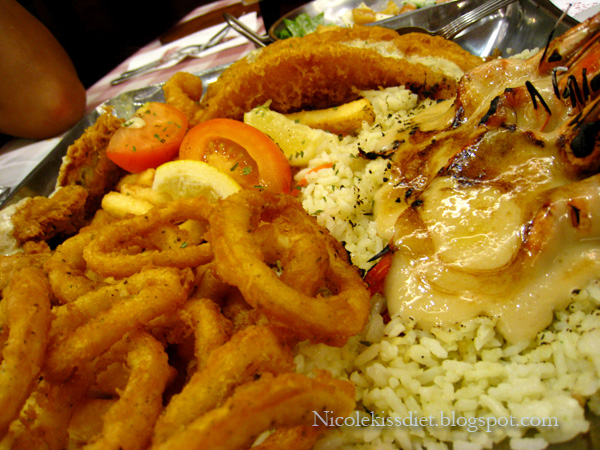 seafood platter for two - calamari and prawns