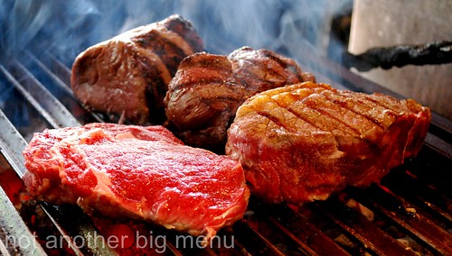Santa Maria del Sur, Clapham - Steaks on grill