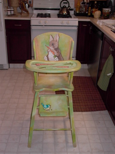 2245603842 
cbe671bb0c Painted Wooden High Chair 