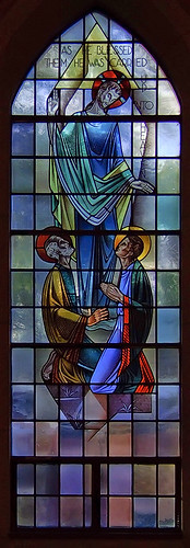 Saint Gabriel the Archangel Roman Catholic Church, in Saint Louis, Missouri, USA - stained glass window of the Ascension