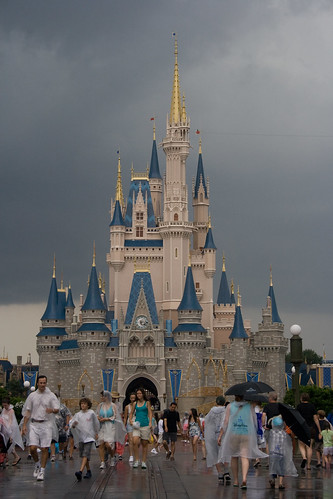 castle in the rain