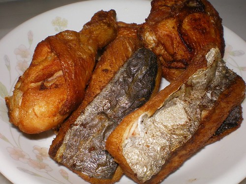 fried fish and chicken