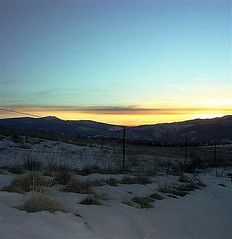 sunset over the Bitterroot Mountains near Missoula, Montana