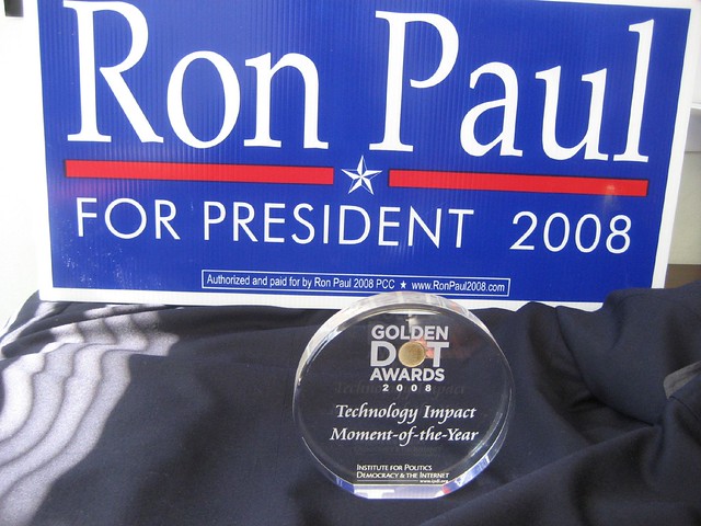 3-6-2008 Golden Dot Award for RON PAUL MONEY BOMBs