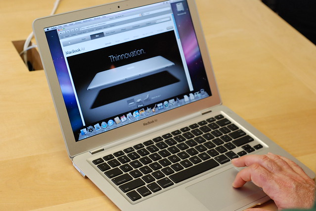 MacBook Air SSD model at Apple Store Palo Alto