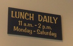 Lunch daily, Monday - Saturday