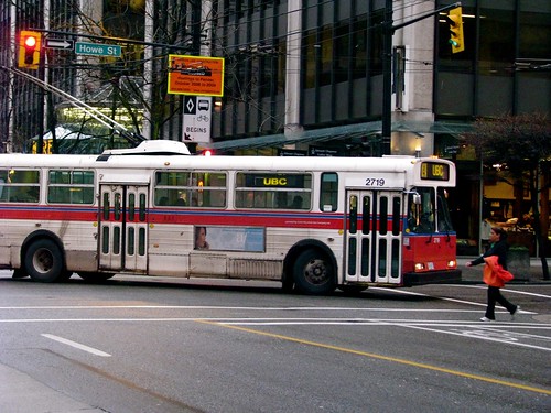 Bus turning onto Howe St.