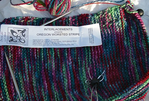 Durable Triangle of Interlacements Oregon Worsted Stripe, first half