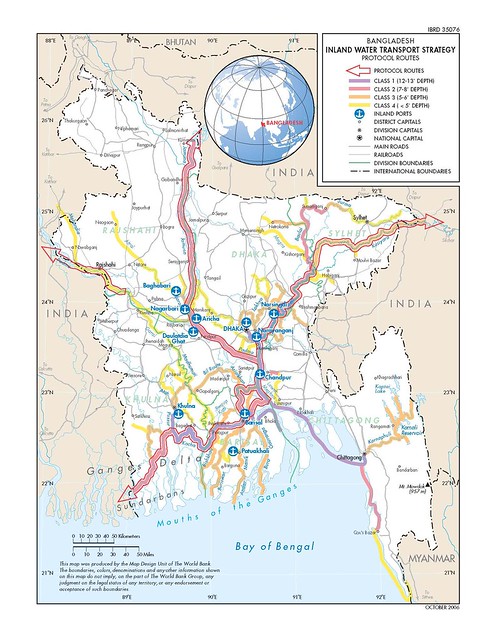 bangladesh inland water transport map