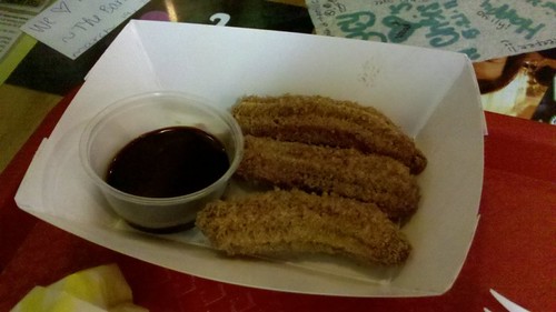 homemade churros with chocolate dipping sauce