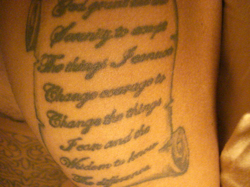 serenity prayer tattoo. Serenity Prayer on Scroll
