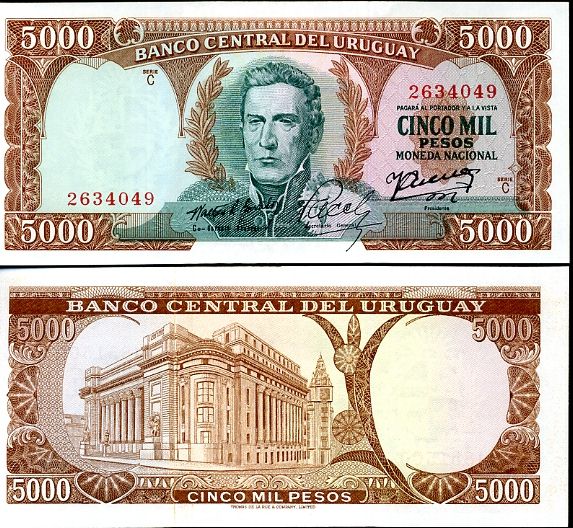 5000 Pesos Uruguay 1967, P50