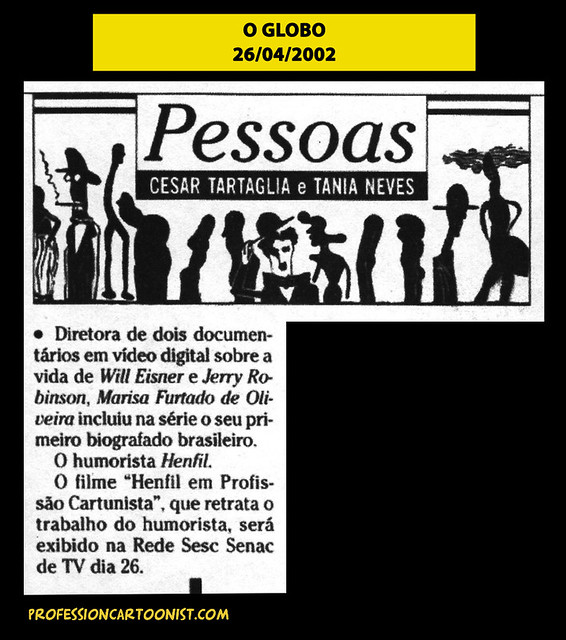 "Diretora de dois documentários" - O Globo - 26/04/2002