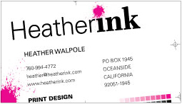 Heather Ink business card