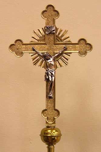Saint Mary Magdalen Roman Catholic Church, in Saint Louis, Missouri, USA - processional crucifix.jpg