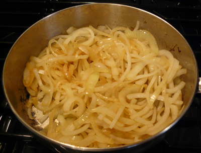 sauteing onions for soup