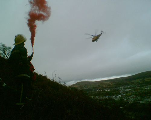 Mountain Rescue signalling for the RAF Helicopter to come to my rescue