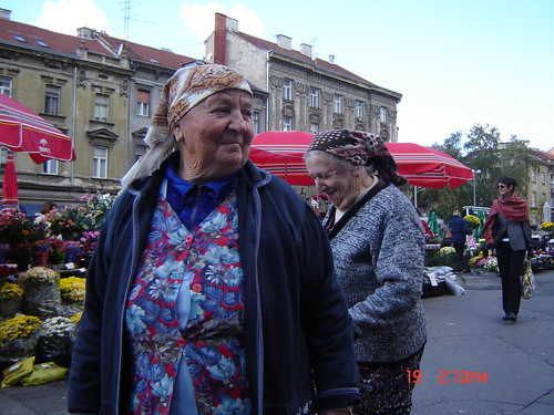 At the market place in Zagreb