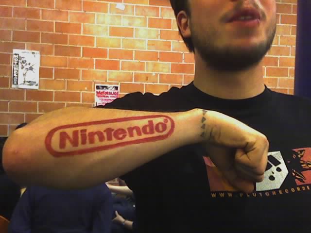 nintendo tattoo. i helped this guy at amy's last night. he had the 