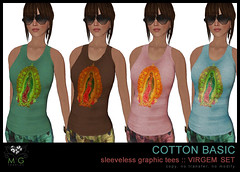 [MG fashion] Cotton basic sleeveless graphic tees - VIRGEM