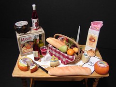 Wine & Cheese Table 1:12 Scale Miniature