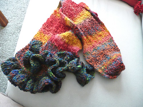 Funky Knit Scarf with Ruffle