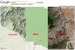 Google Maps - Terrain, Map, Satellite views