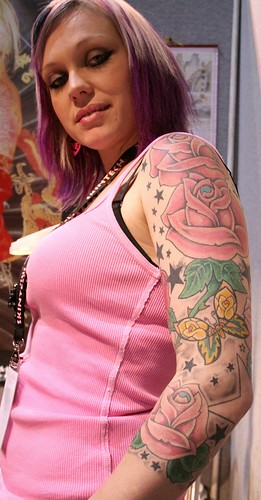 	heart and Rose Tattoo on Arm	