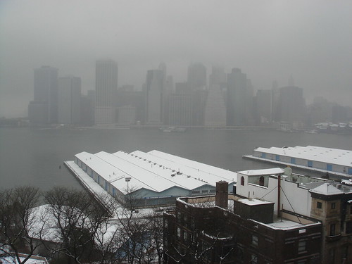 Foggy view from Brooklyn Heights