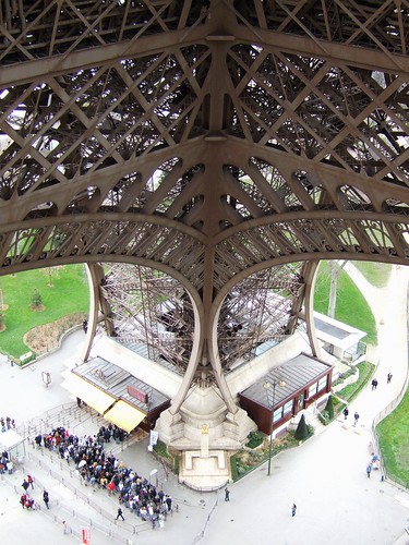 Eiffel Tower looking down to Pilier Nord