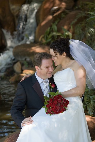 Romance at a waterfall