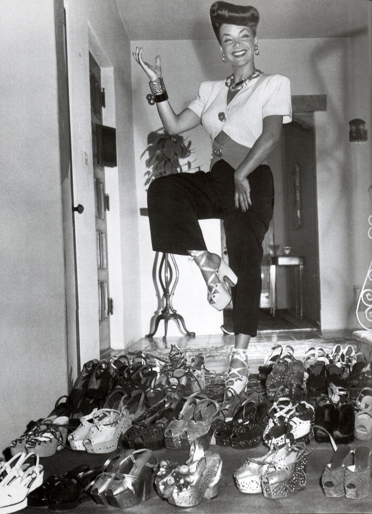 Carmen Miranda and her Platform Shoe collection, 1944